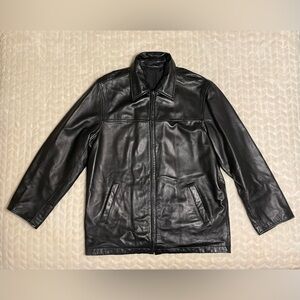 GUC- Pronto Uomo Reversible Classic Black Leather Jacket